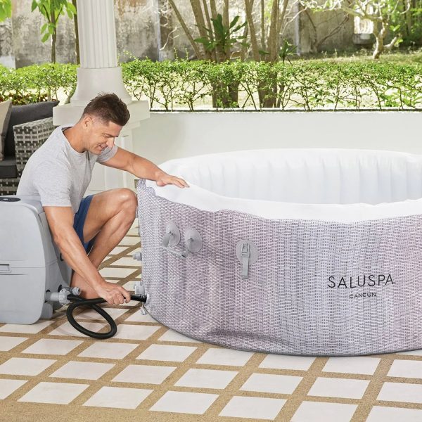 Bestway SaluSpa Cancun Airjet Inflatable Hot Tub with EnergySense Cover, Grey - MadeInUSA - Image 3
