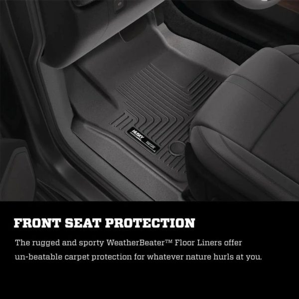 Husky Liners 98201 Combo Front & Back Weatherbeater Floor Liners, Black - MadeInUSA - Image 2