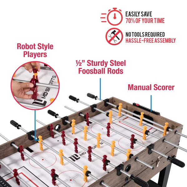MD Sports 48 Combo Air Powered Hockey, Foosball, and Billiard Game Table - MadeInUSA - Image 6