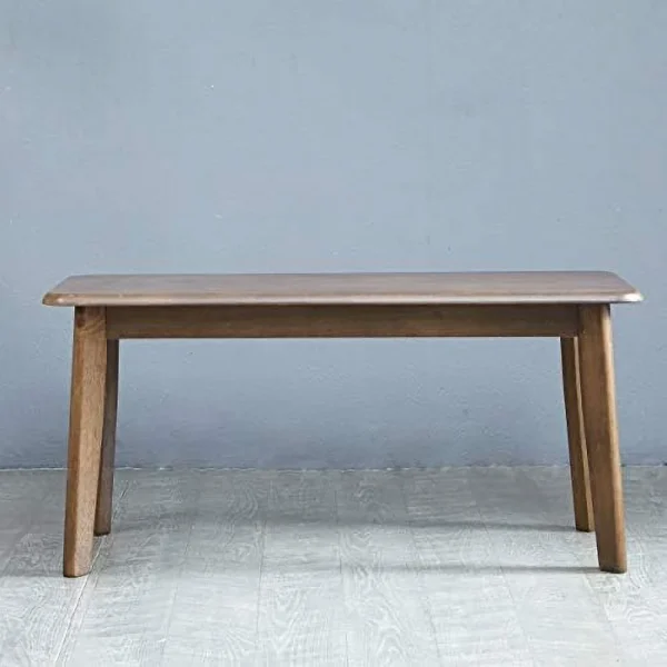 TQNLKGZ Canberra 37.4" Wooden Dining Bench/Mid Century Modern Solid Malaysian Oak Kitchen Bench (Walnut) - MadeInUSA - Image 8