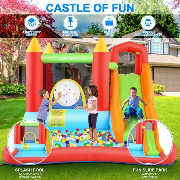 HYPOAI Bounce House,Inflatable Bounce Castle with Blower for Kids 3-12,Outdoor/Indoor Bouncy House Water Park for Backyard with Splash Slide - MadeInUSA - Image 5
