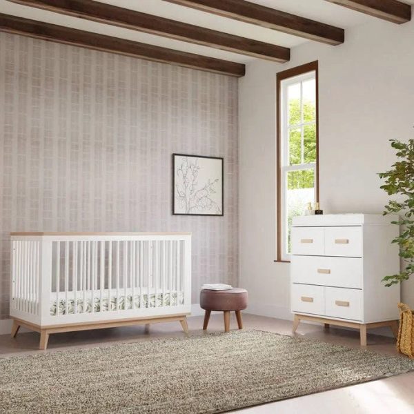 Babyletto Scoot 3-in-1 Convertible Crib with Toddler Bed Conversion Kit - Natural Walnut - MadeInUSA - Image 8