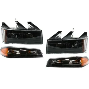 Blk [4PC] For 2004-12 Colorado Canyon Headlights Corner Lights Parking Lamps - MadeInUSA