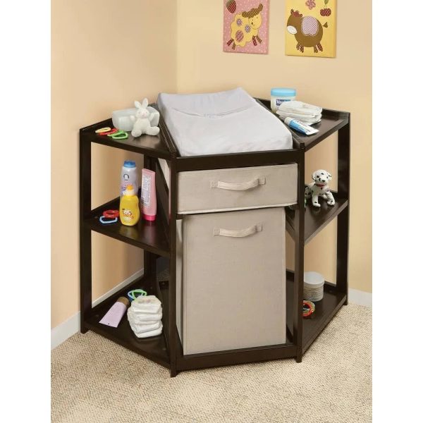 Badger Basket Diaper Corner Baby Changing Table, Gray - MadeInUSA - Image 10