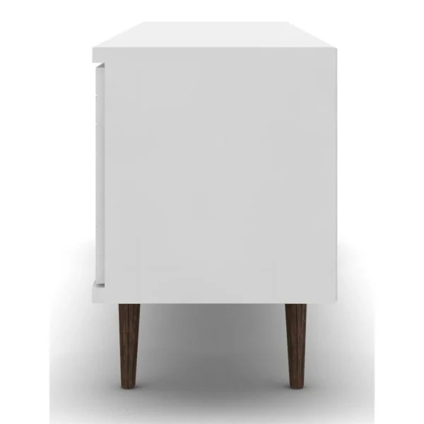 Pemberly Row Mid-Century Solid Wood TV Stand for TVs up to 60"in White - MadeInUSA - Image 4