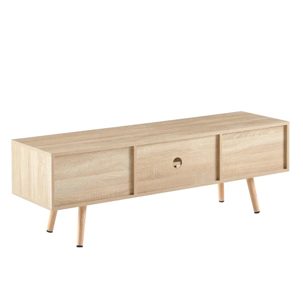 Rattan TV Stand with Storage - Natural - MadeInUSA - Image 10