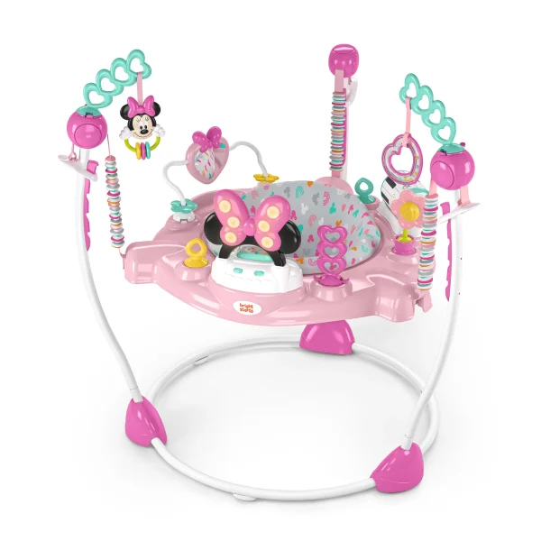 Disney Baby MINNIE MOUSE Forever Besties Infant Activity Center Jumper, Pink, Unisex, Newborn+ - MadeInUSA