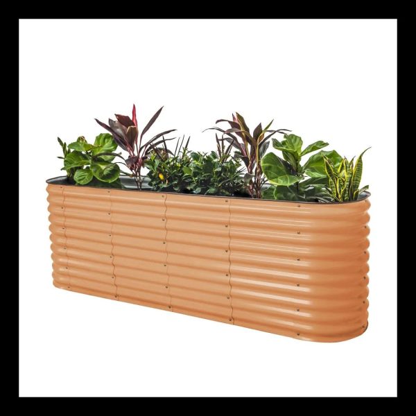 Vego Garden 32" Tall 9-in-1 Modular Metal Raised Garden Bed Kit Pearl White - MadeInUSA - Image 7
