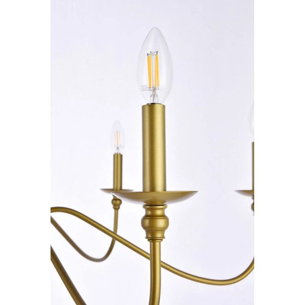Ableton 6 - Light Candle Style Classic / Traditional Chandelier Birch Lane Finish: Brass, Size: 18" H x 30" W x 30" D - MadeInUSA - Image 9