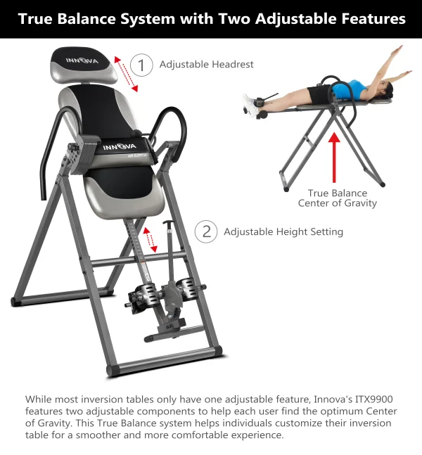 Innova ITX9900 Heavy Duty Inversion Table with Air Lumbar Support - MadeInUSA - Image 6