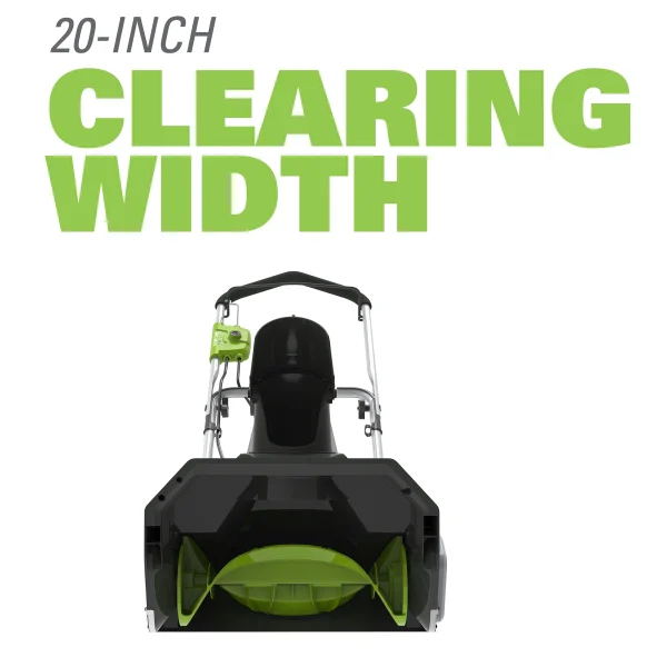Greenworks 13 Amp 20 in. Corded Electric Snow Thrower, 2600502 - MadeInUSA - Image 6