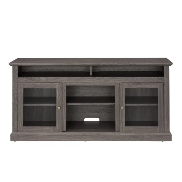 Contemporary TV Media Stand Modern Entertainment Console for TV Up to 65"with Open and Closed Storage Space, Dark Walnut/Black, 60"W*15.75"D*29"H - MadeInUSA - Image 5