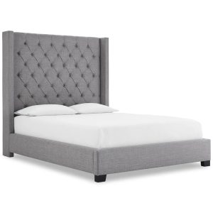 Monroe II Upholstered King Bed, Created for Macy's - Grey - MadeInUSA