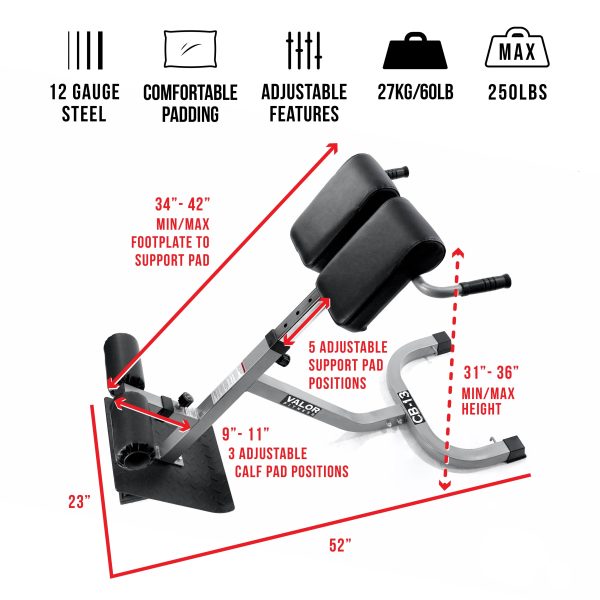 Valor Fitness - CB-13 - Adjustable Back Extension - MadeInUSA - Image 7
