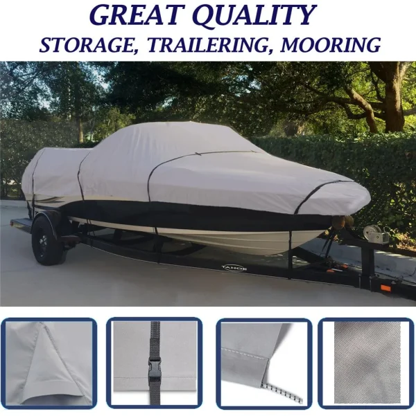BOAT COVER Compatible for SUNBIRD/ HYDRA SPORT SPL 150 O/B 1989-1990 STORAGE, TRAVEL, LIFT - MadeInUSA - Image 2