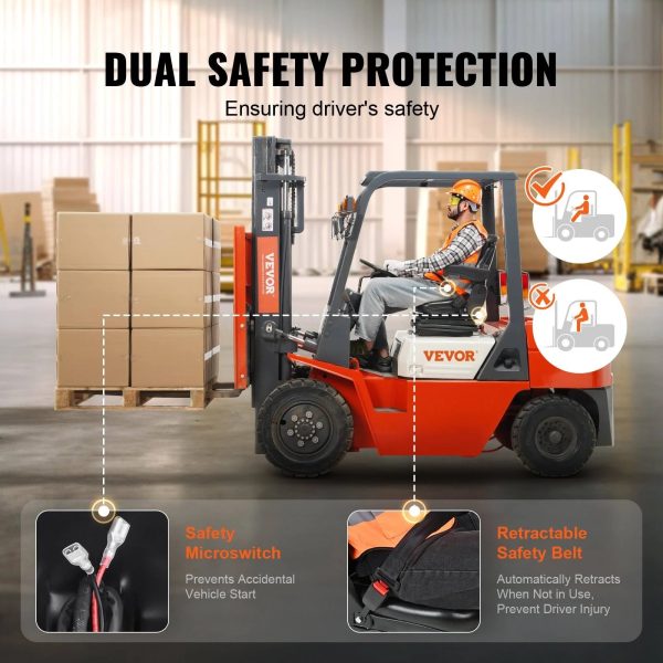 VEVOR Universal Tractor Seat Suspension Fold Down Forklift Seat with Adjustable Angle Back CCZYJZKFSAQDKKFORV0 - MadeInUSA - Image 10