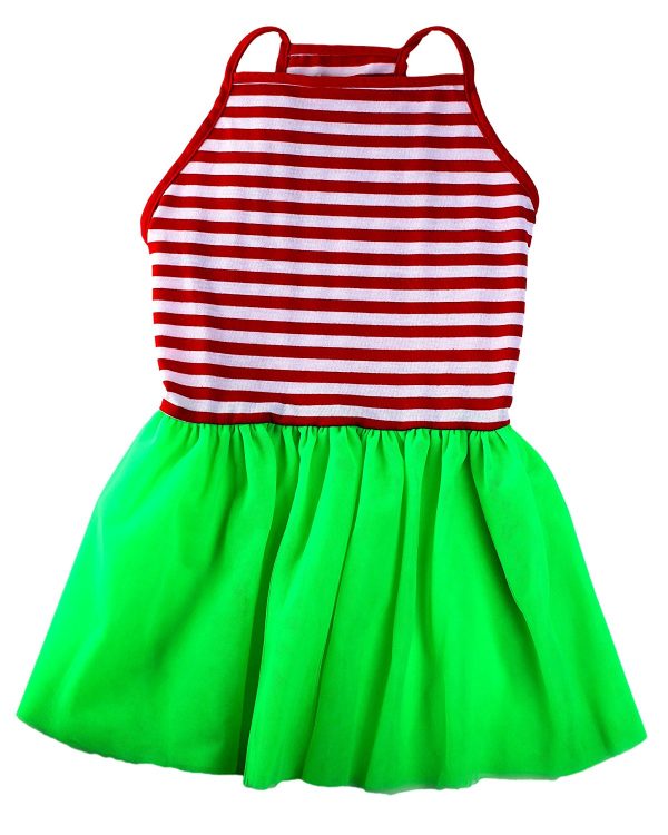 Midlee Christmas Stripe Tutu Large Dog Dress - Image 2