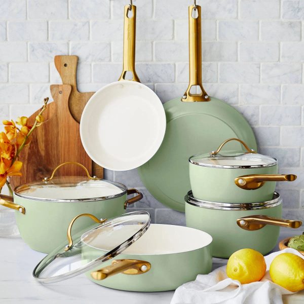 GreenPan Reserve 10-Piece Cookware Set, Sage - MadeInUSA - Image 9