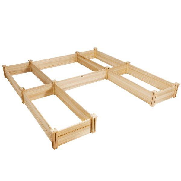 Gymax Raised Garden Bed Wooden Garden Box Planter Container U-Shaped Bed 92.5x95x11in - MadeInUSA - Image 3