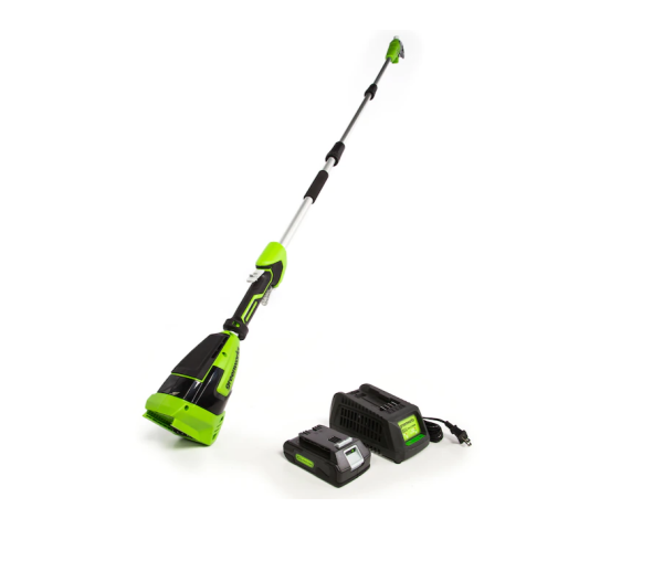 Greenworks PS24B210 24Volt 8in Cordless Electric Pole Saw 2 Ah Battery Charger Included - MadeInUSA - Image 3