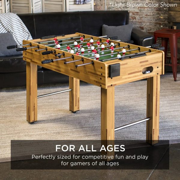 Best Choice Products 48in Competition Sized Foosball Table for Home, Game Room w/ 2 Balls, 2 Cup Holders - Dark Brown - MadeInUSA - Image 2