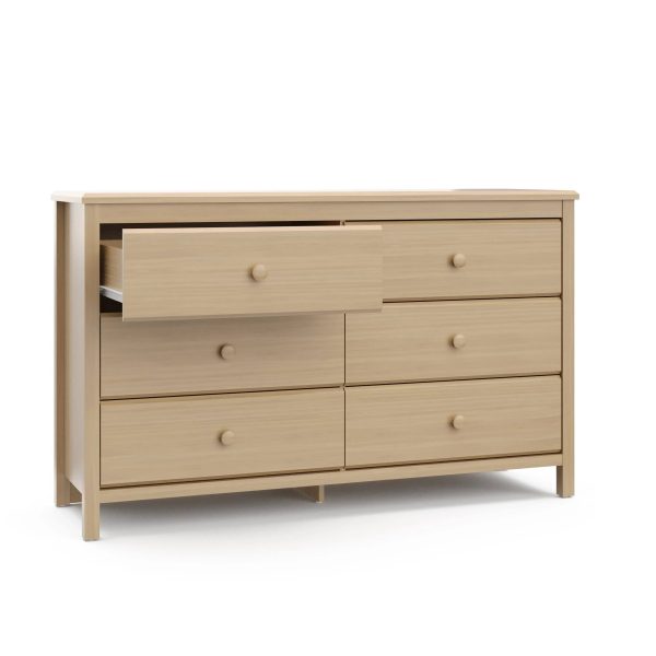 Storkcraft Alpine 6 Drawer Double Dresser, Driftwood - MadeInUSA - Image 4
