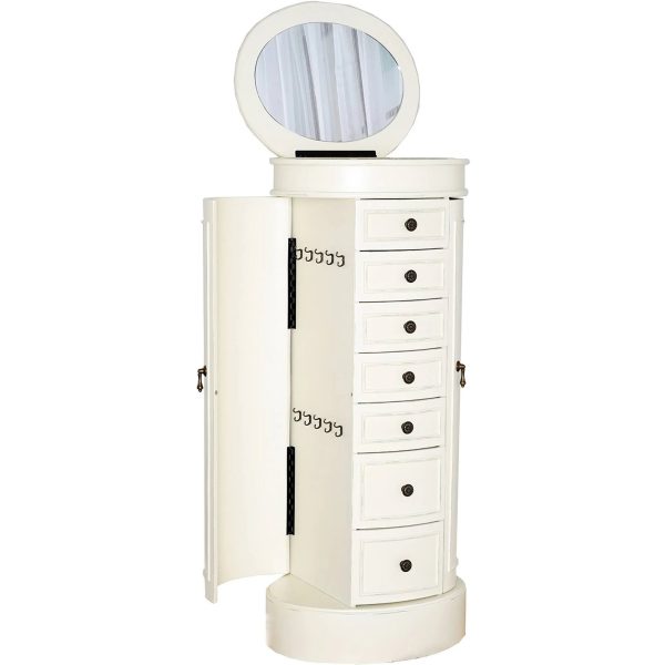 Hives and Honey Bailey Tuscan White Jewelry Armoire - MadeInUSA - Image 11