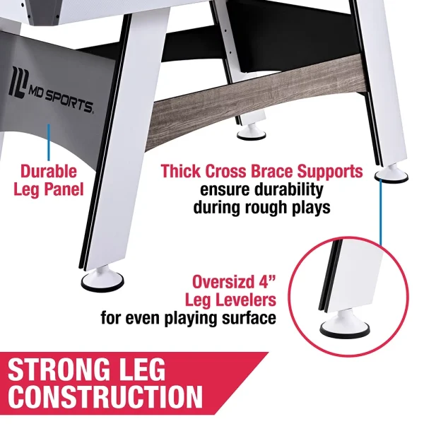 MD Sports 5 ft. Air Powered Hockey Table with Overhead Electronic Scorer, 60 x 32 x 32 - MadeInUSA - Image 4