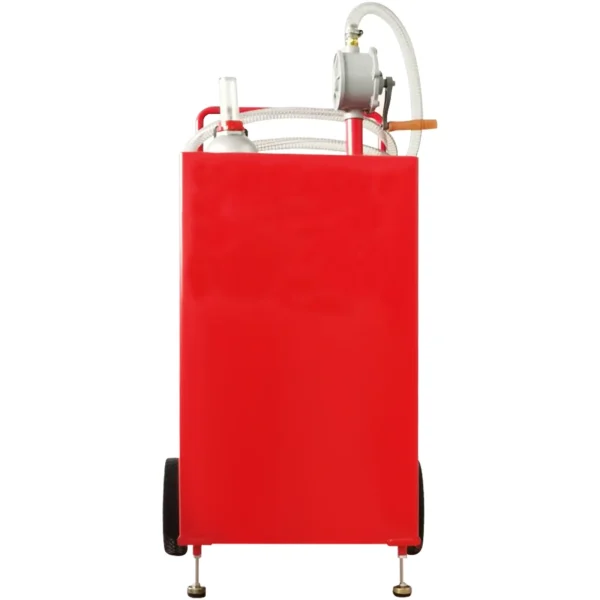 SKYSHALO Fuel Storage Tank on 2 Wheels, 30 Gallon Fuel Caddy, Portable Gas Caddy with Manuel Transfer Pump, Gasoline Diesel Fuel Container For Cars, Boats Red - MadeInUSA