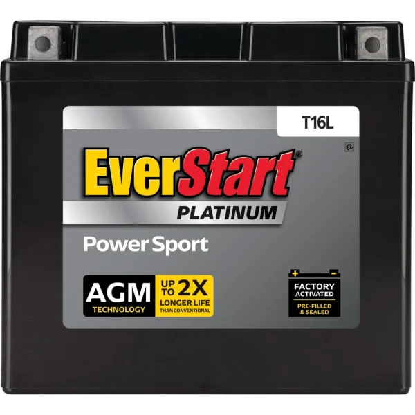 EverStart Premium AGM Power Sport Battery, Group Size T16L 12 Volt, 260 CCA - MadeInUSA - Image 3
