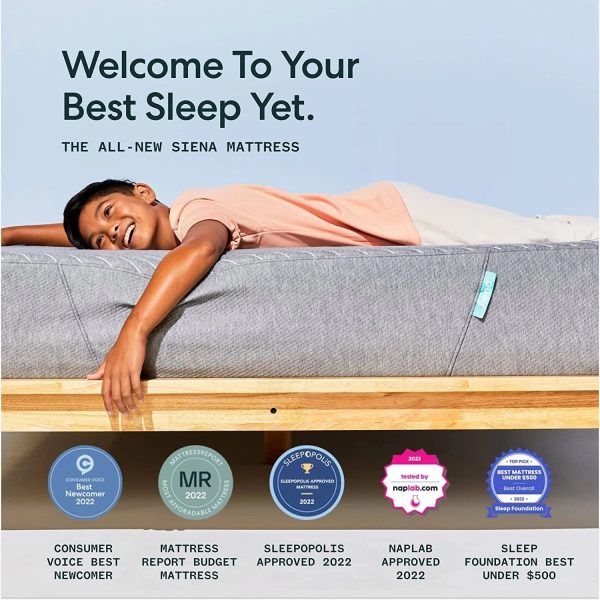 Siena Twin Mattress: Memory Foam 10"; Medium Firm; 180-Night Trial; 5 Premium - MadeInUSA - Image 8