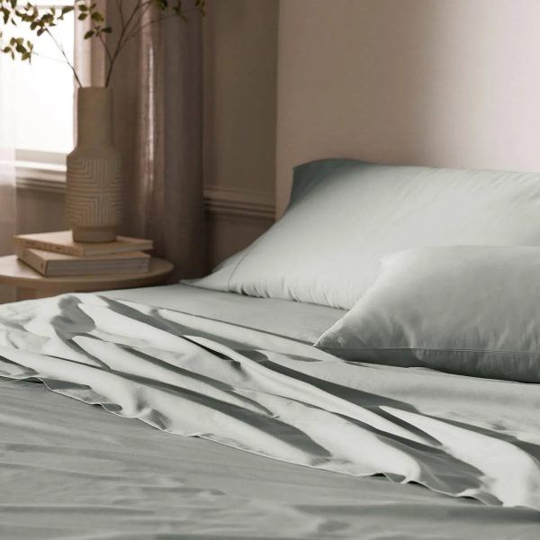 Boll & Branch Signature Hemmed Sheet Set, Split King - Shore - MadeInUSA - Image 5