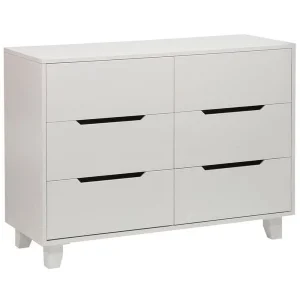 Angel Line Madison 6 Drawer Double Dresser, White - MadeInUSA