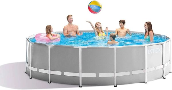 Intex 15 Foot x 48 inch Prism Above Ground Swimming Pool Set & Ladder - MadeInUSA - Image 4