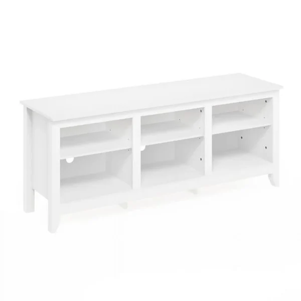 Jensen TV Entertainment Center for TV up to 65 in., Solid White - MadeInUSA