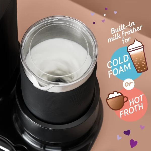 Mr. Coffee 4-in1 Single-Serve Latte, Iced, and Hot Coffee Maker, Black - MadeInUSA - Image 3