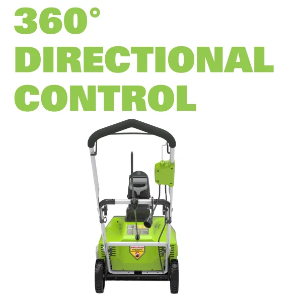 Greenworks 13 Amp 20 in. Corded Electric Snow Thrower, 2600502 - MadeInUSA - Image 7