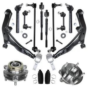 Detroit Axle - 14pc Front End Control Arms Kit for 2003-2004 Nissan Murano, Lower Control Arms & Ball Joint Tie Rods Wheel Bearing Hubs Boot Front and Rear Sway Bars Replacement - MadeInUSA