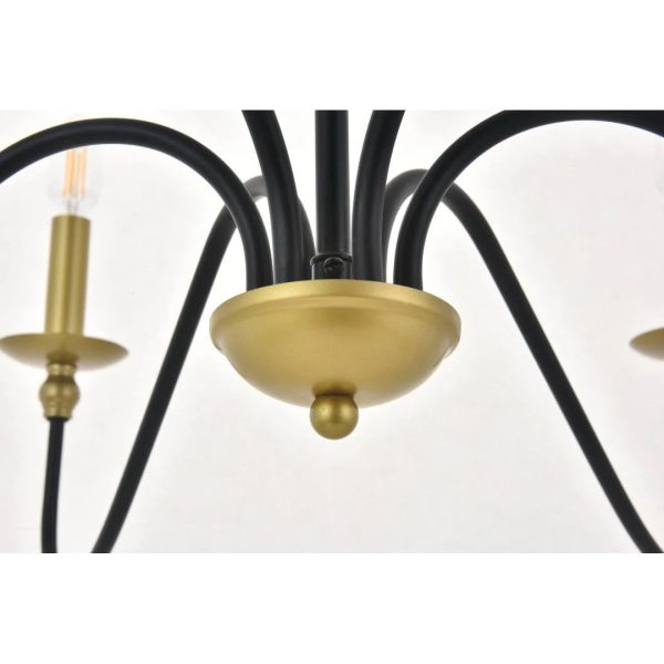 Ableton 6 - Light Candle Style Classic / Traditional Chandelier Birch Lane Finish: Black/Brass, Size: 25" H x 48" W x 48" D - MadeInUSA - Image 10