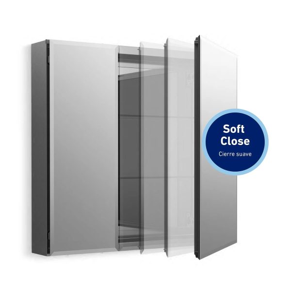 Kohler 20-in x 26.125-in Surface/Recessed Mount Mirrored Soft Close Medicine Cabinet - MadeInUSA - Image 3