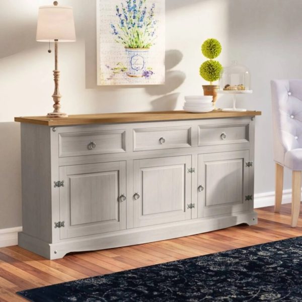 Wood Buffet Sideboard Corona Gray | Furniture Dash COG917 - MadeInUSA - Image 6