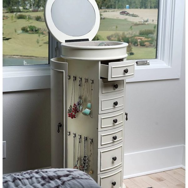 Hives and Honey Bailey Tuscan White Jewelry Armoire - MadeInUSA - Image 4