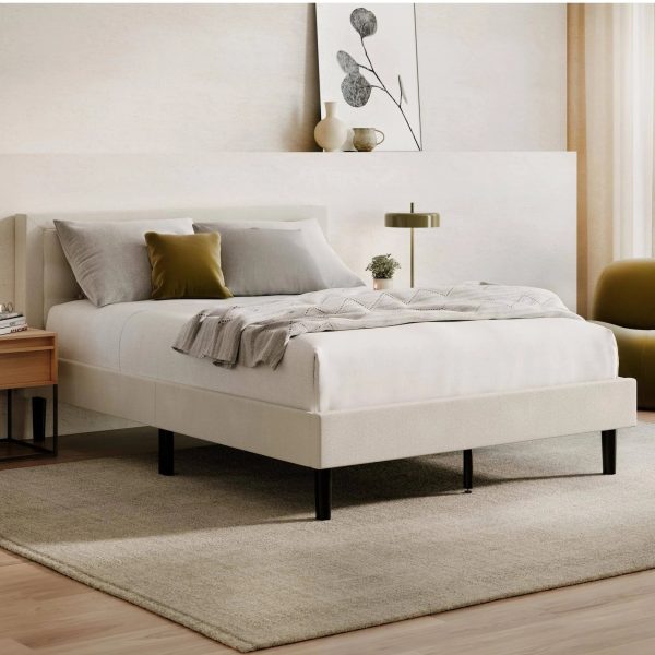 Bed Frame with Upholstered Button Tufted Headboard | Twin size, Linen by Nectar Mattress | Compare to Saatva, Purple, and Casper - MadeInUSA - Image 11