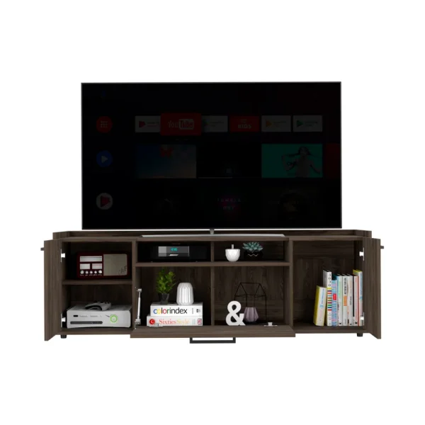 Tv Stand for TV´s up 55"Dext, One Cabinet, Double Door, Dark Walnut Finish - MadeInUSA - Image 5