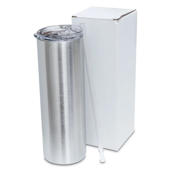 Makerflo Destash 30 Oz, 25 Pack Skinny Insulated Tumblers, Stainless Steel, Silver - MadeInUSA