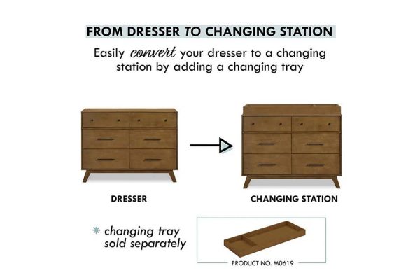 DaVinci Otto 6-Drawer Dresser - Walnut - MadeInUSA - Image 8