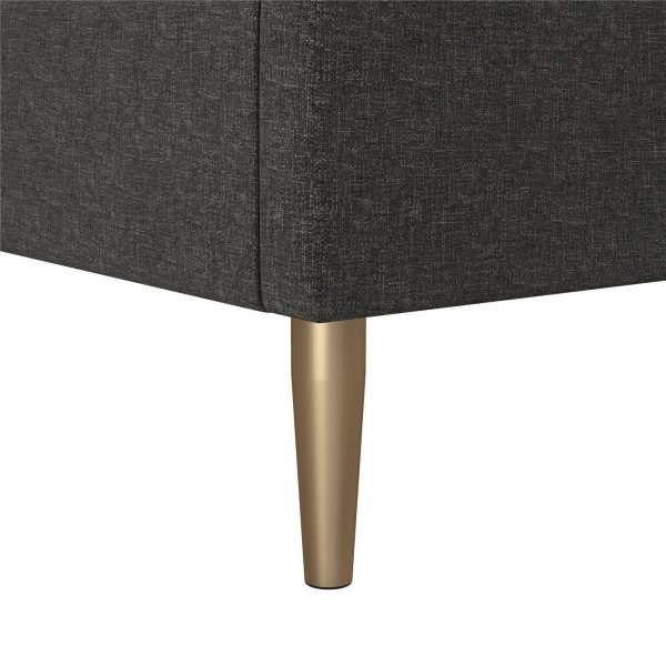 Mr. Kate Daphne Upholstered Modern Platform Bed - Ivory Velvet - Queen - MadeInUSA - Image 9