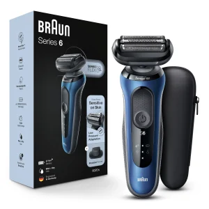 Braun Series 6 6020s Rechargeable Wet Dry Men's Electric Shaver, Blue - MadeInUSA