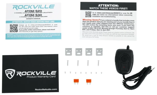 Rockville ATOM S20 Marine Bluetooth Amplifier 1600w 4 Channel/Volt Meter+PA Mic - MadeInUSA - Image 11