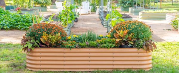 Vego Garden 17 in. Tall 6 in 1 Modular Metal Raised Garden Bed Kit - Olive Green - MadeInUSA - Image 8
